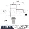 Bristan QUBE Bath Taps Dimensions